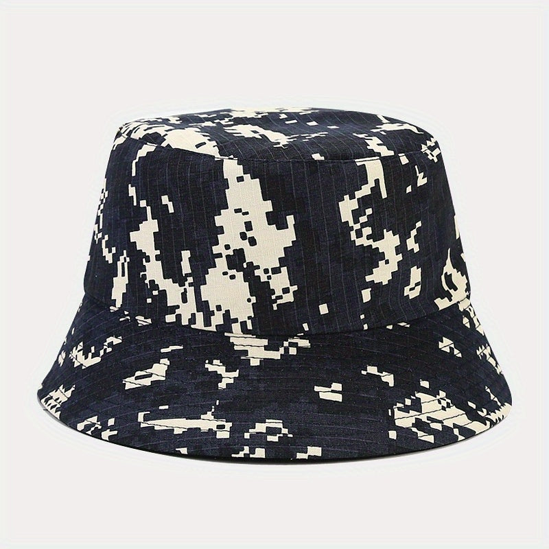 Geometric Print Bucket Hat Lightweight Sunscreen Fisherman Cap