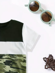 Boy's Camo Print T shirt & Shorts Set Short Sleeve Top Casual Outfit