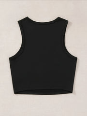 Floral & Sun Print Crop Tank Top Y2K Sleeveless Tank Top