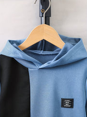 Boy's Clash Hoodie & Sweatpants Set Long Sleeve Top for Spring Fall