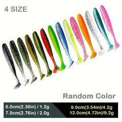 50pcs Paddle Tail Swimbaits Soft Fishing Lures Kit Bass Fishing Bait