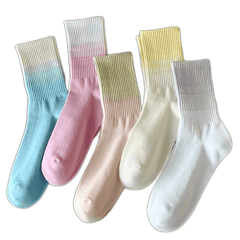 Gradient Ribbed Socks Soft Mid Tube Women's Stockings & Hosiery