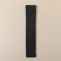 Solid Rib Knit Leg Warmers All-match Knee High Socks Women's Stockings