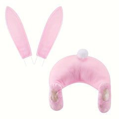 2pcs Easter & Christmas Faceless Rabbit Wreath Set Soft Polyester Decoration