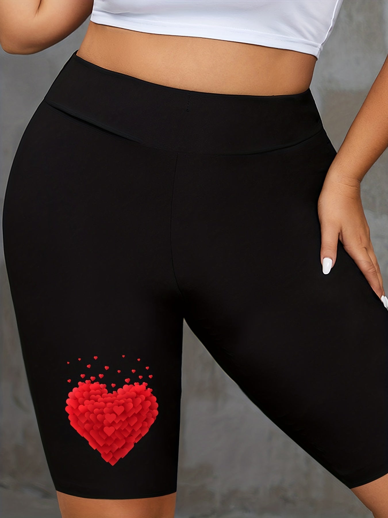  Women's Graphic Print High Rise Skinny Fitness Shorts