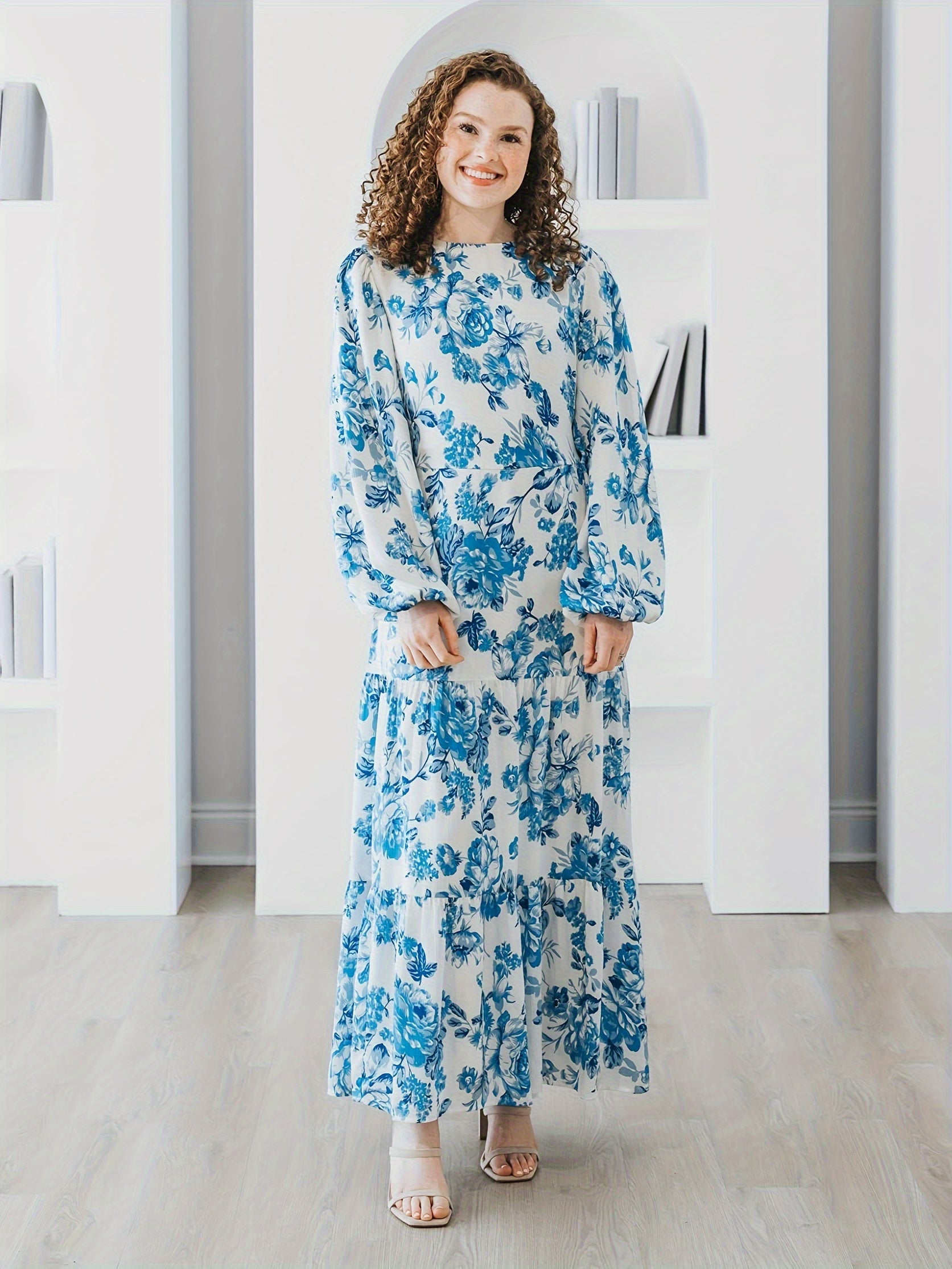  Casual Floral Print Maxi Dress