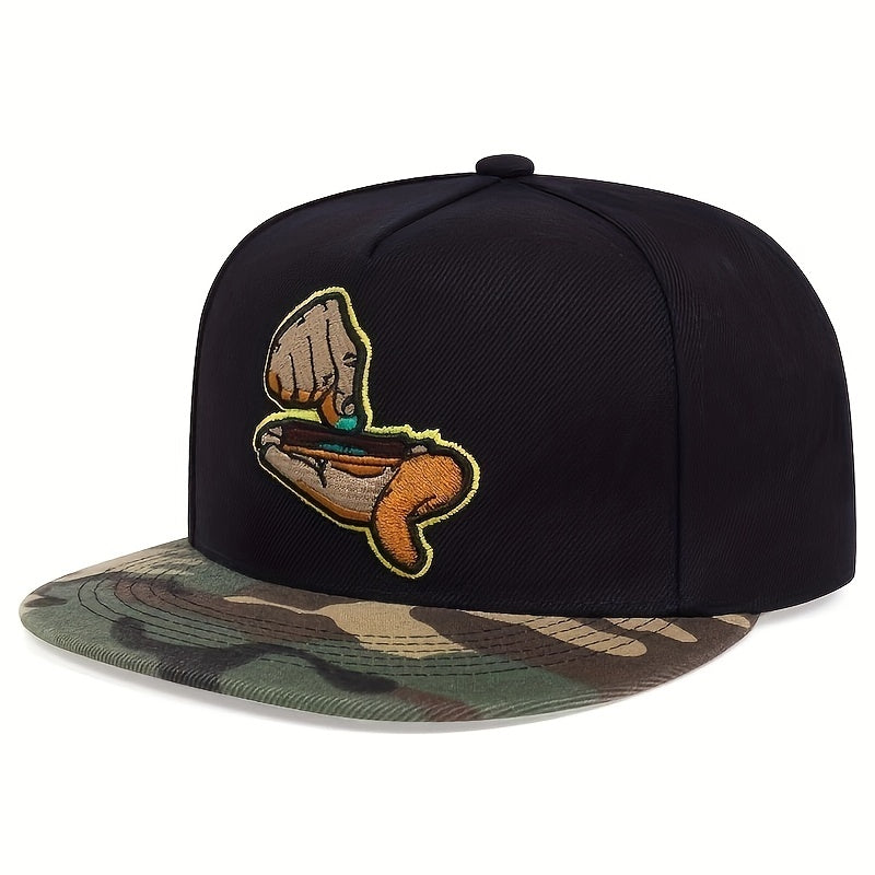 Hands Embroidered Snapback Hat Hip Hop Unisex Baseball Cap