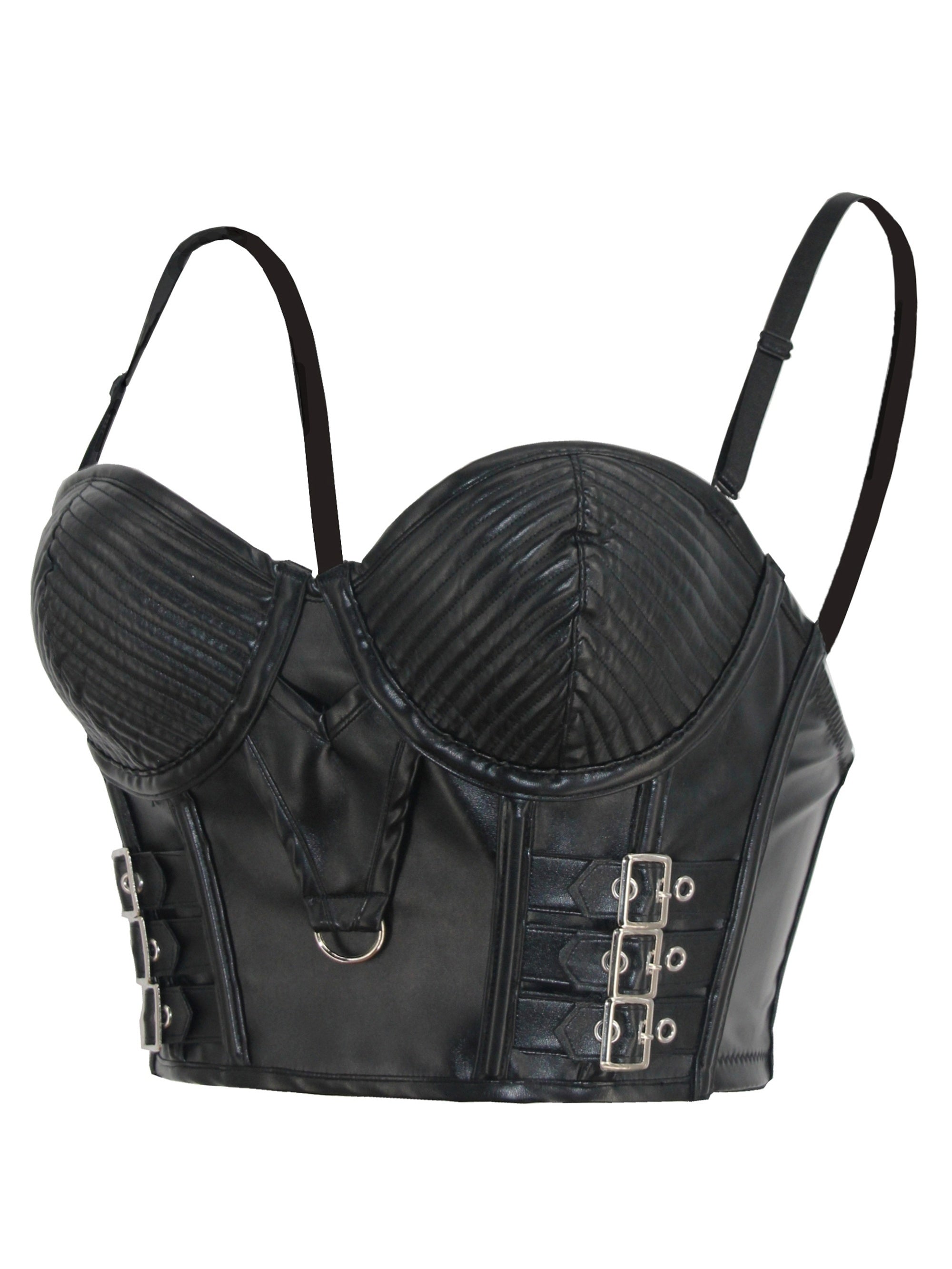 PU Leather Shaping Cami Top Gothic Punk Bustier Corset