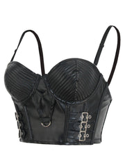 PU Leather Shaping Cami Top Gothic Punk Bustier Corset