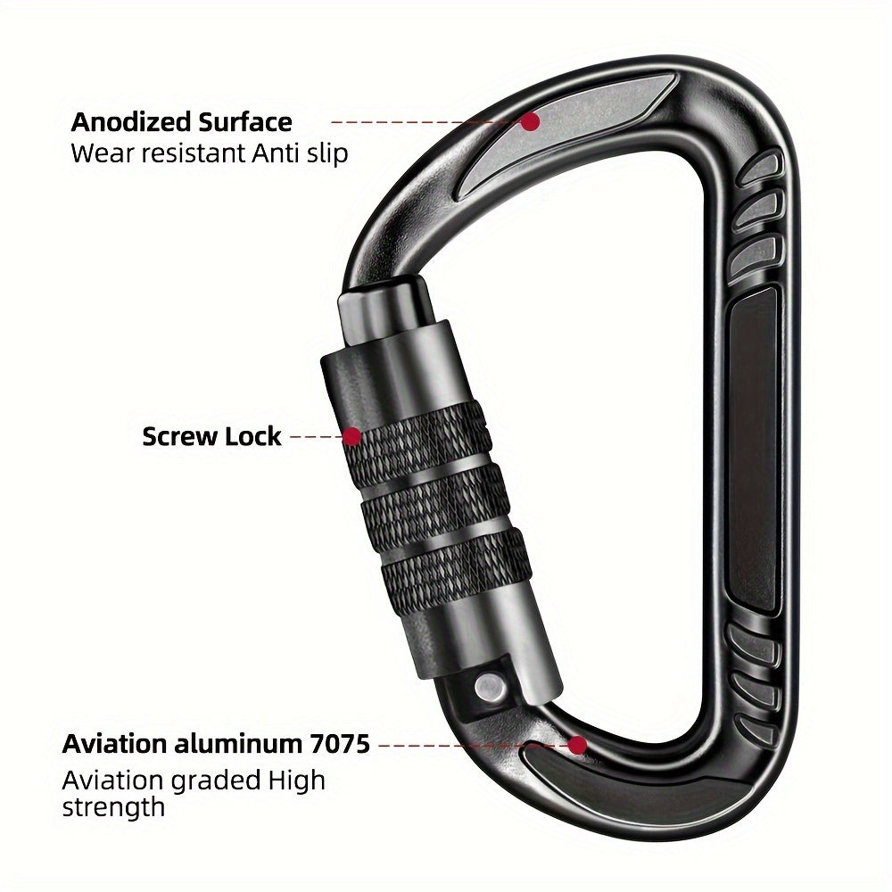 1pc 12KN Auto Lock Carabiner Clips for Keychain Hammock Hiking Dog Camping