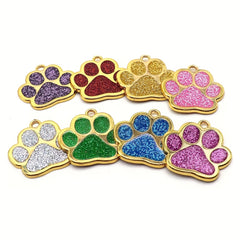 Personalised Glitter Pet ID Name Tag Pendant
