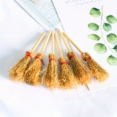 Mini Straw Brooms Halloween Decoration Witches Accessory