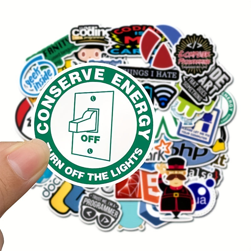 50pcs Programming Sticker for DIY Computer Laptop PS4 Motorcycle