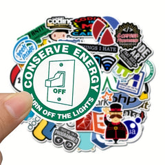 50pcs Programming Sticker for DIY Computer Laptop PS4 Motorcycle