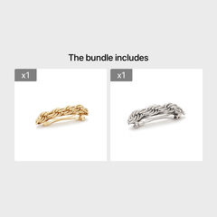 Twisted Punk Hair Clip Golden Silver Geometric Hairpin Chain Barrette