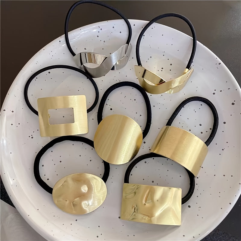 Golden Hair Tie Adult Hair Accessories Ponytail Elastic Band