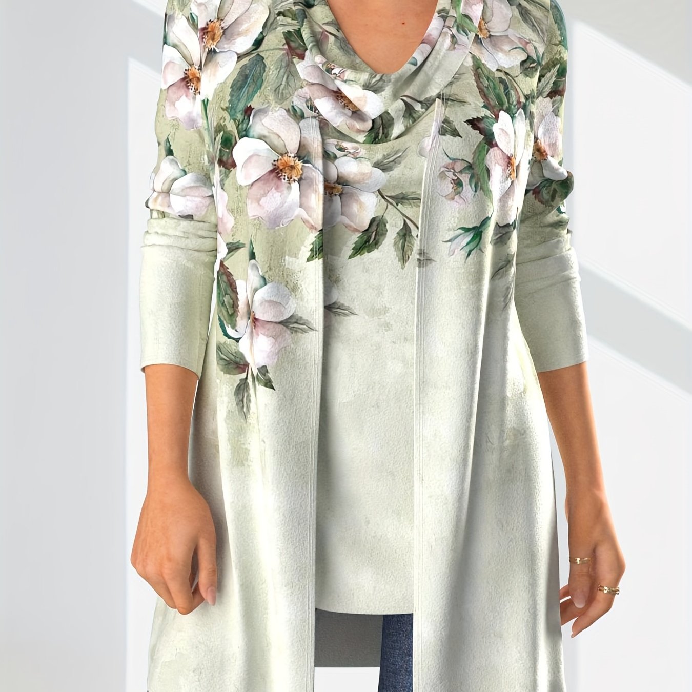  Floral Print Tank Top & Cardigan Set