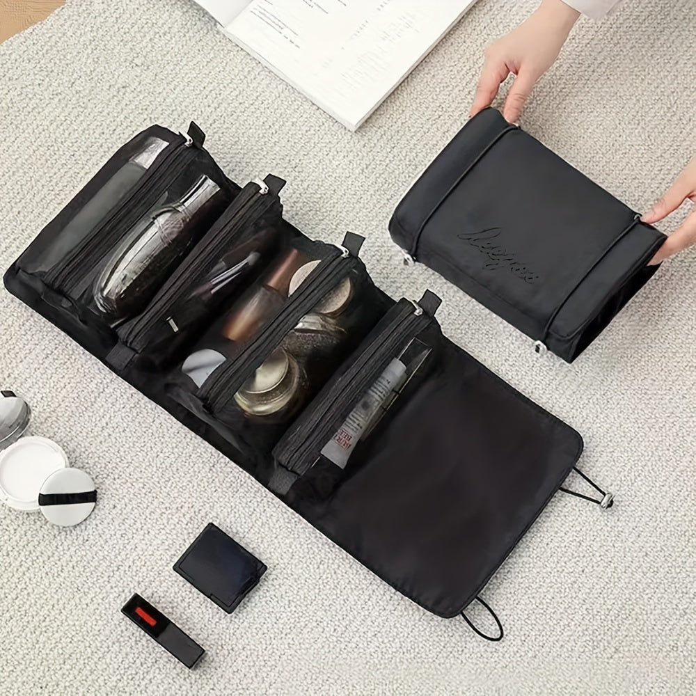 Portable Large Makeup Bag 4 In 1 Removable With Zipper