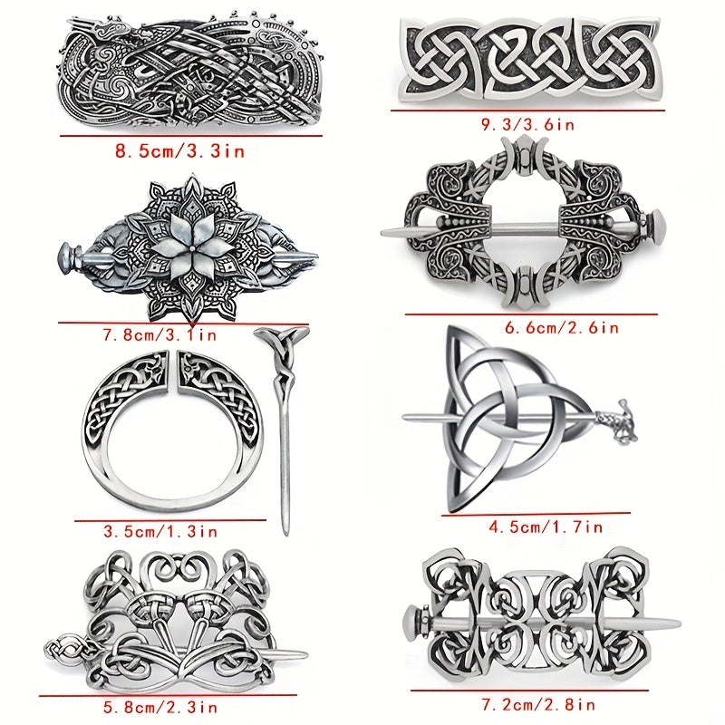 Viking Celtic Style Barrette Hair Pin Silver Irish Knot Jewelry Barrette