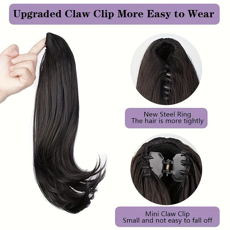 Clip Ponytail Hair Extensions 40-64 Cm Straight Claw Hair Extension