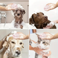 Silicone Massage Gloves for Dogs and Cats, Soft Bath Brush for Big Body