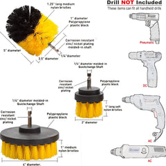 3pcs Power Scrubber Brush Set for Showers Tubs Bathroom Tile Grout