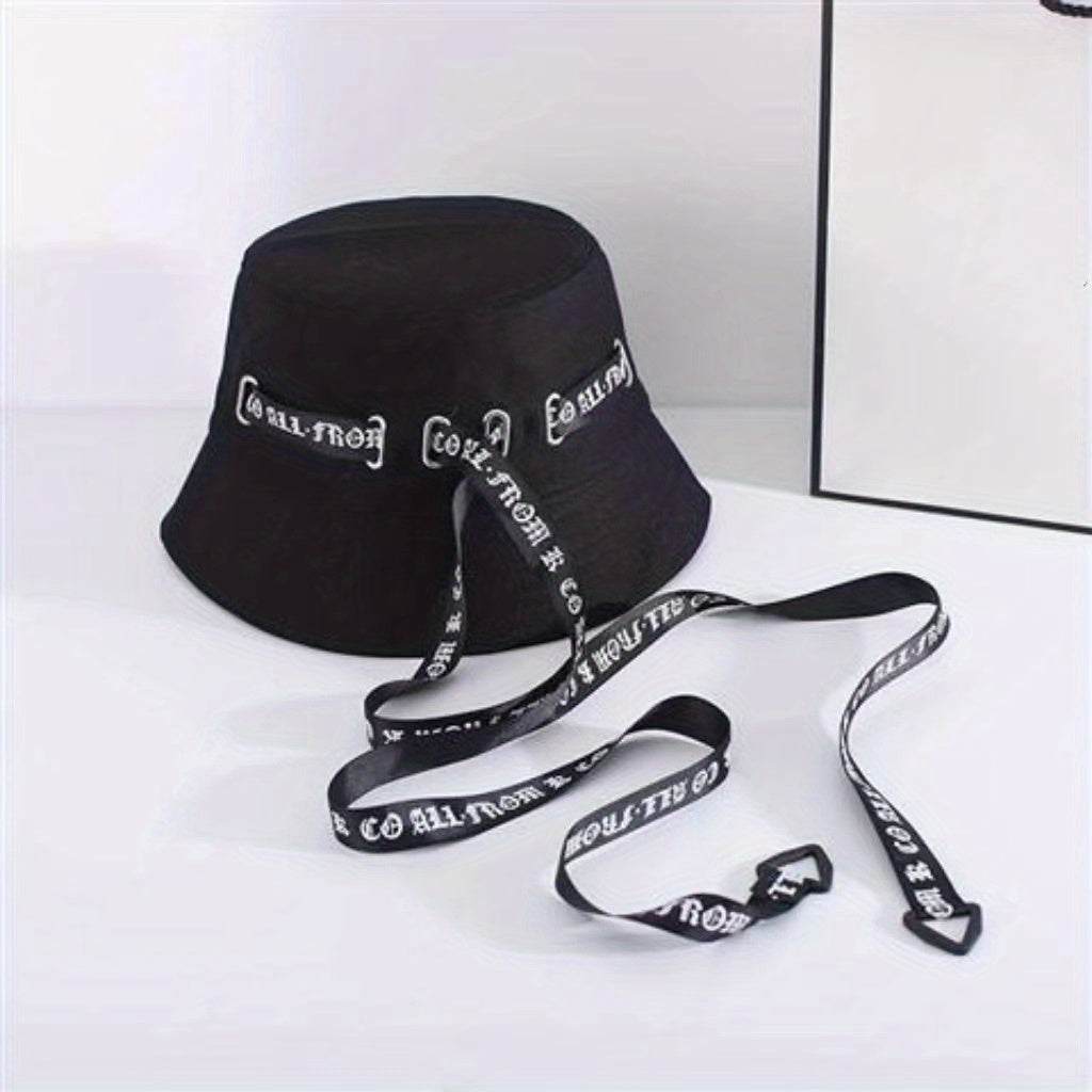 Gothic Cat Ear Bucket Hat Foldable Basin Hats Adjustable Sunscreen Fisherman Cap