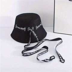 Gothic Cat Ear Bucket Hat Foldable Basin Hats Adjustable Sunscreen Fisherman Cap