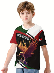 MEXICO 3D Print Boys T-shirt Short Sleeve Top Summer Kids Outgoing Clothes