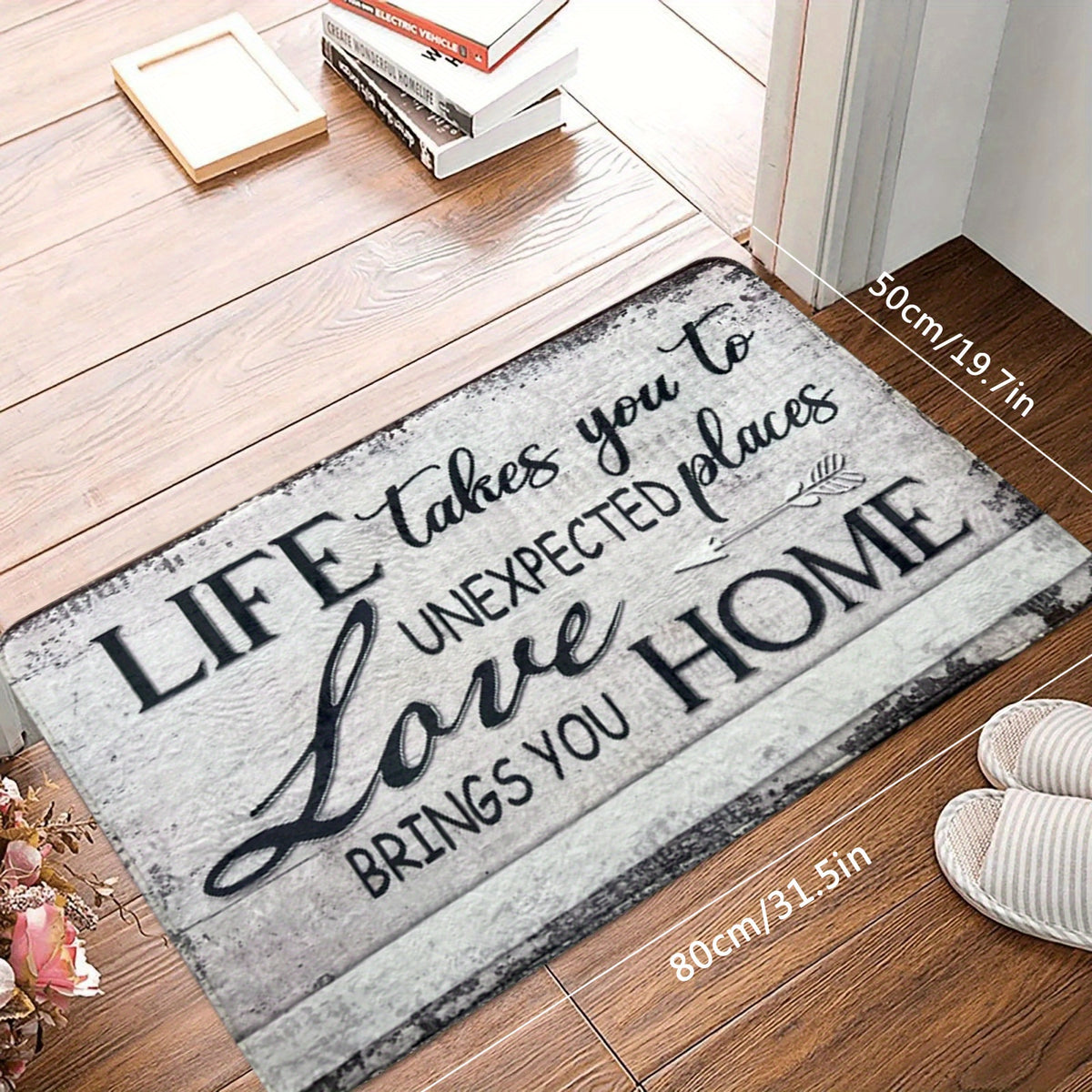 Love At Life & Home Flannel Bath Mat Modern Bathroom Rug
