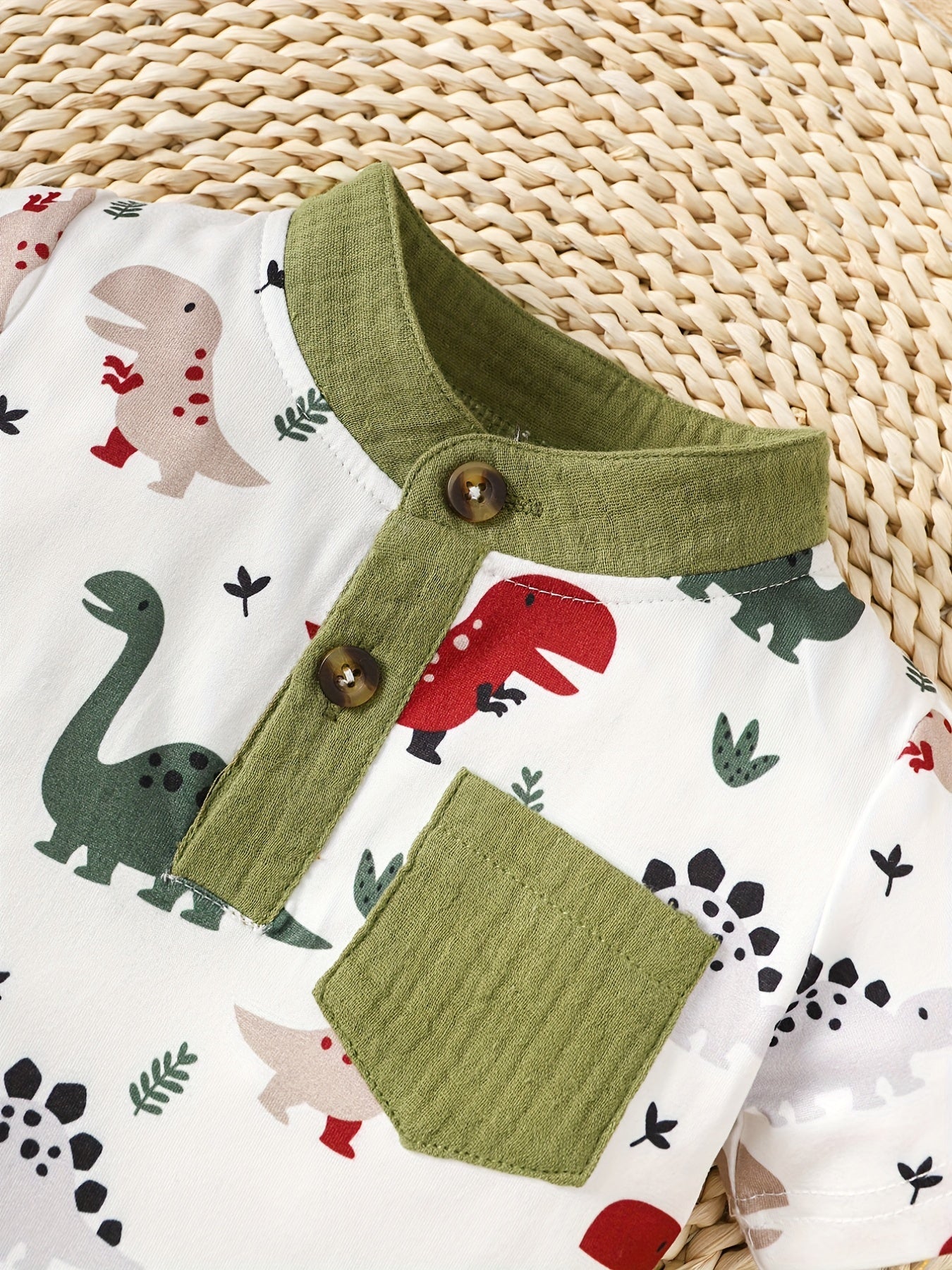 2pcs Infant Boys Dinosaur T-shirt & Shorts Set Casual Summer Clothes