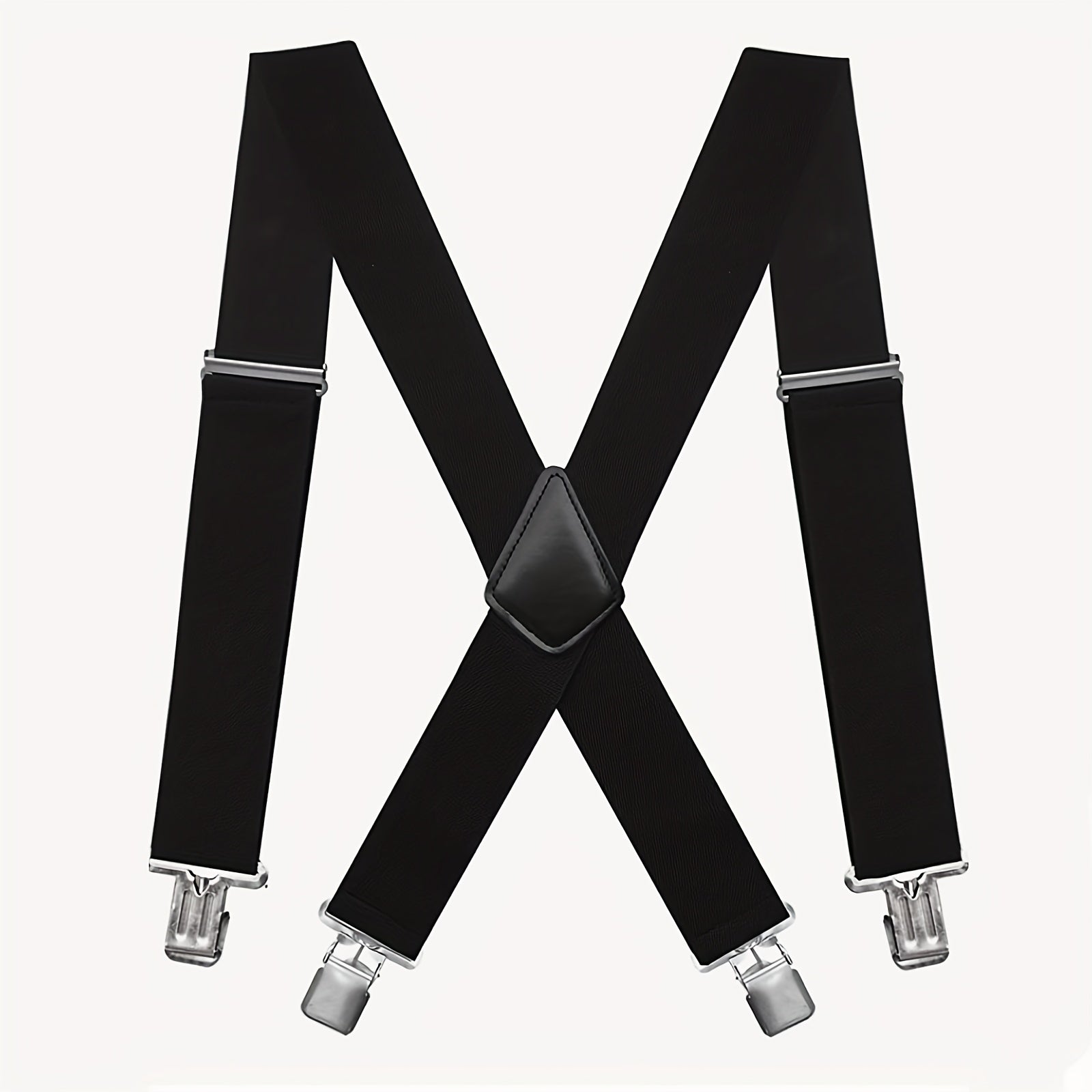 Men's Wide Elastic Adjustable Suspenders 4 Clips