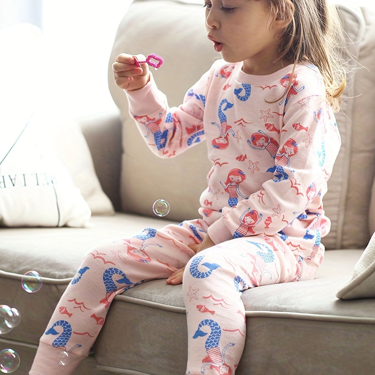 Toddler Kid's 2pcs Cotton Pajamas Set Cartoon Print Loungewear PJ Set