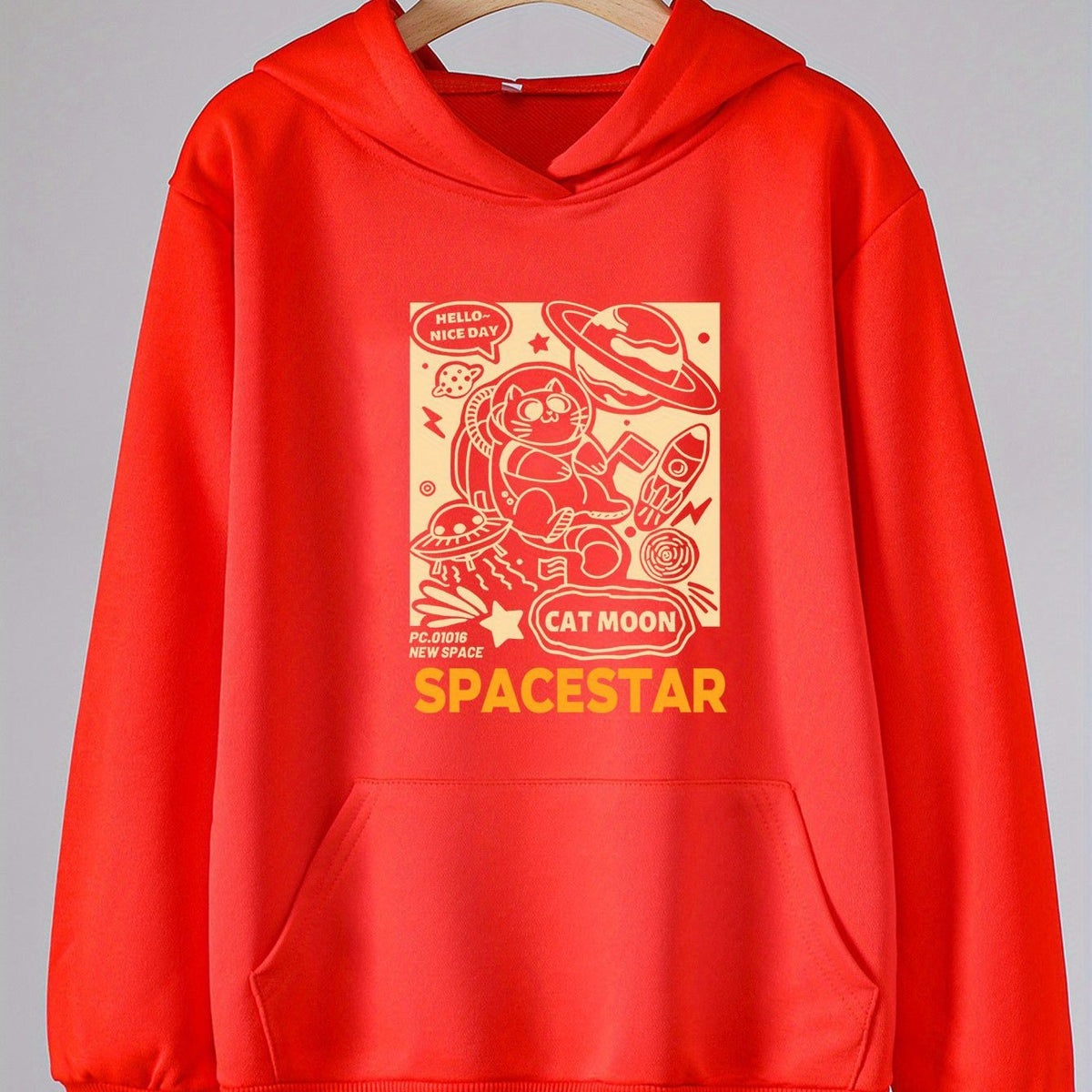 Astronaut Kitty Hoodie Girls Sweatshirt Spring Fall Sports Gift