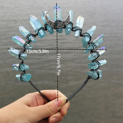 Crystal Crown Hairband Quartz Rhinestone Tiara Mermaid Hair Accessories