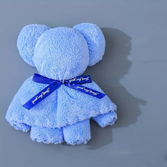 Bear Shaped Towel Coral Velvet Square Towel Decorative Fingertip Towel