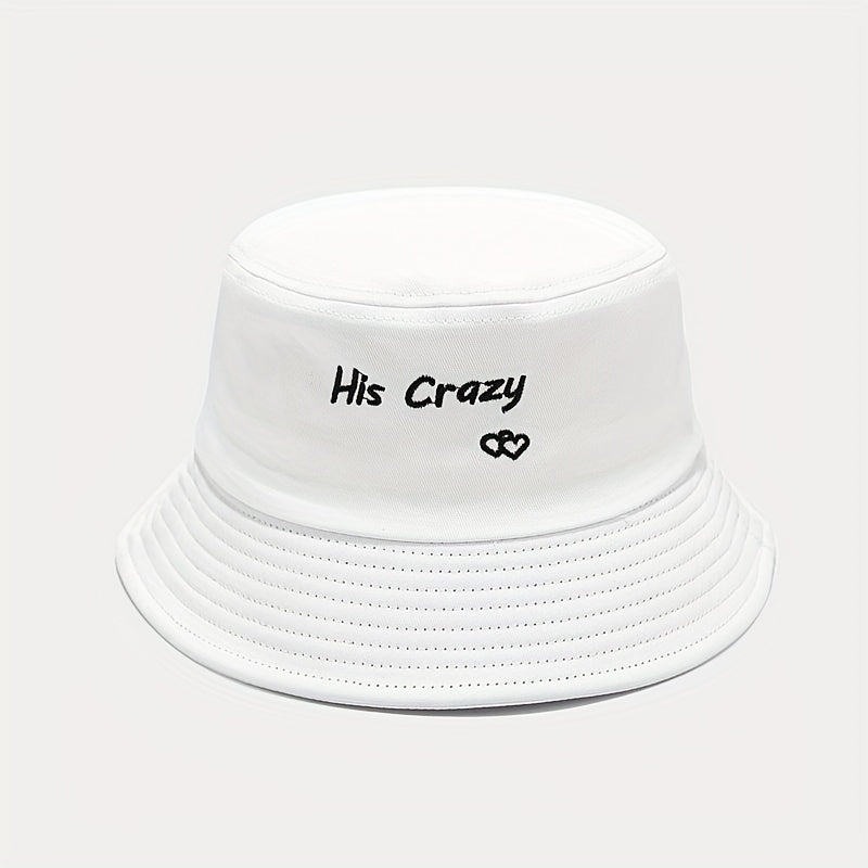 1pc Versatile Sunshade Bucket Hat With Letter Embroidery