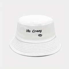 1pc Versatile Sunshade Bucket Hat With Letter Embroidery