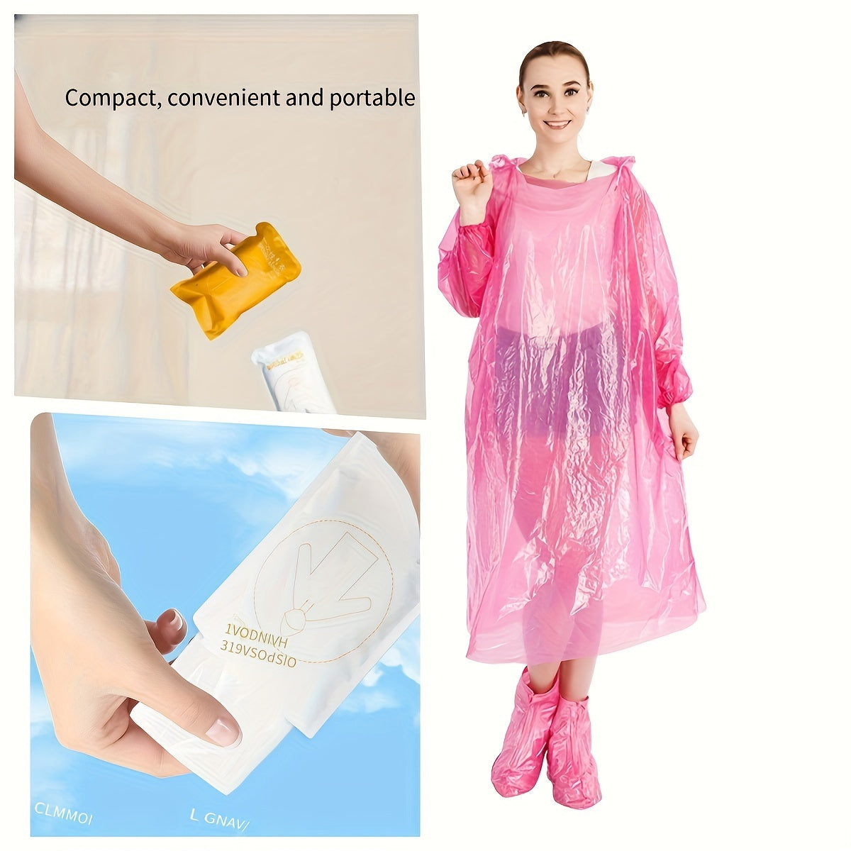 7pcs Portable Disposable Raincoats for Outdoor