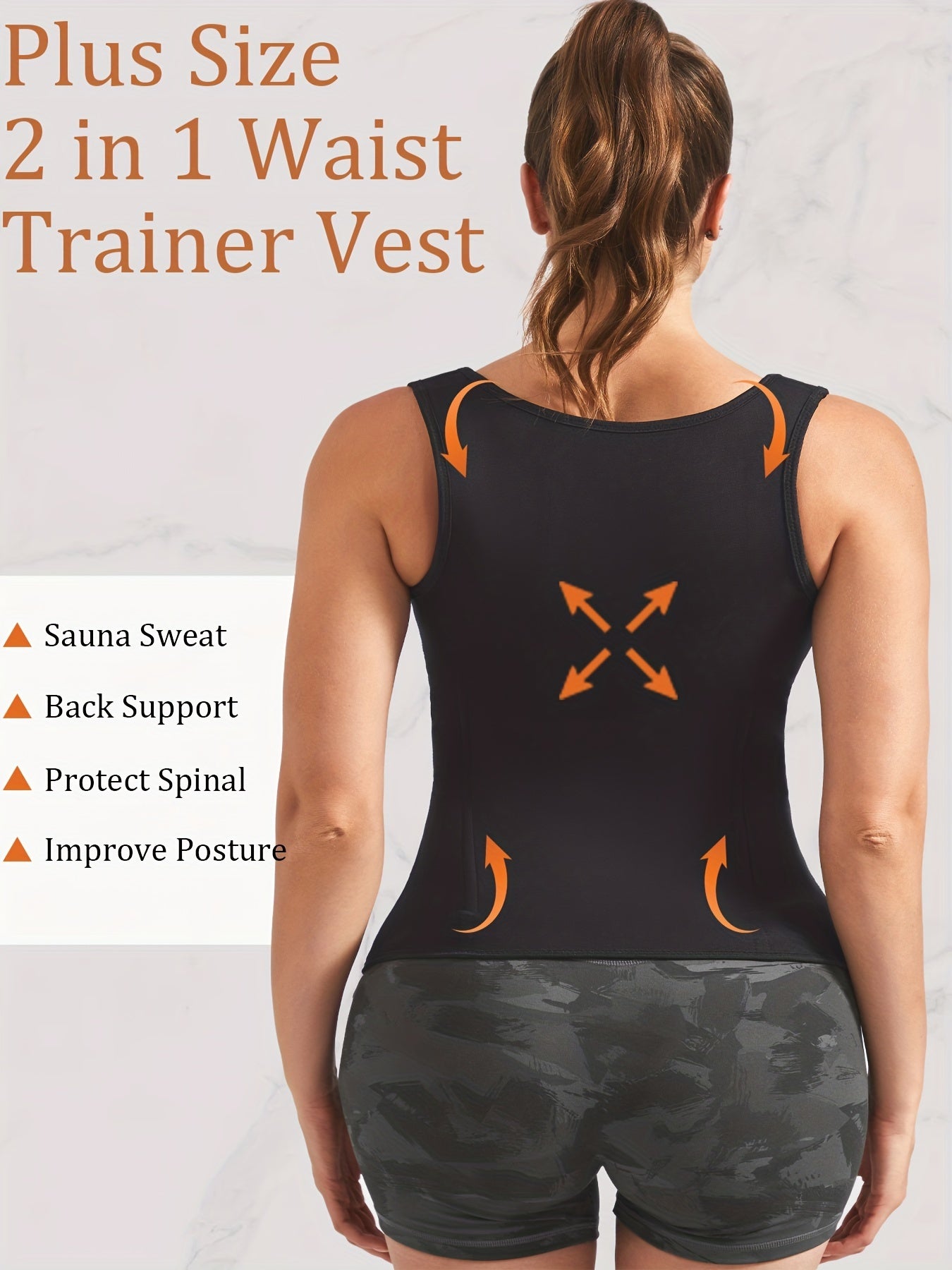  Zipper Waist Training 2 In 1 Body Shaper Vest
