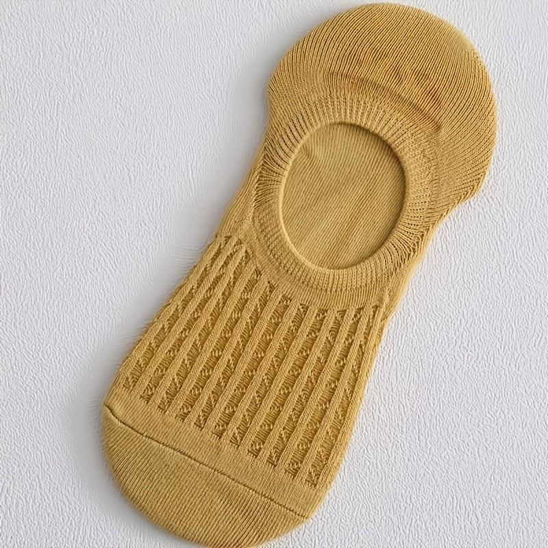 5 Pairs Mesh Boat Socks Silicone Non slip Ankle Socks Women's Stockings