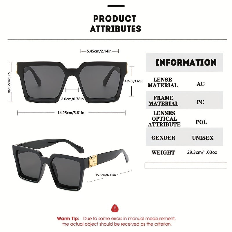 Square Polarized Sunglasses Anti Glare UV400