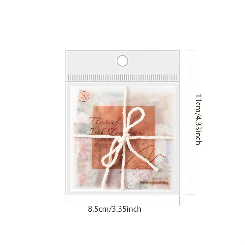 30PCS Stamp Series Collage Material Package with Hemp Rope