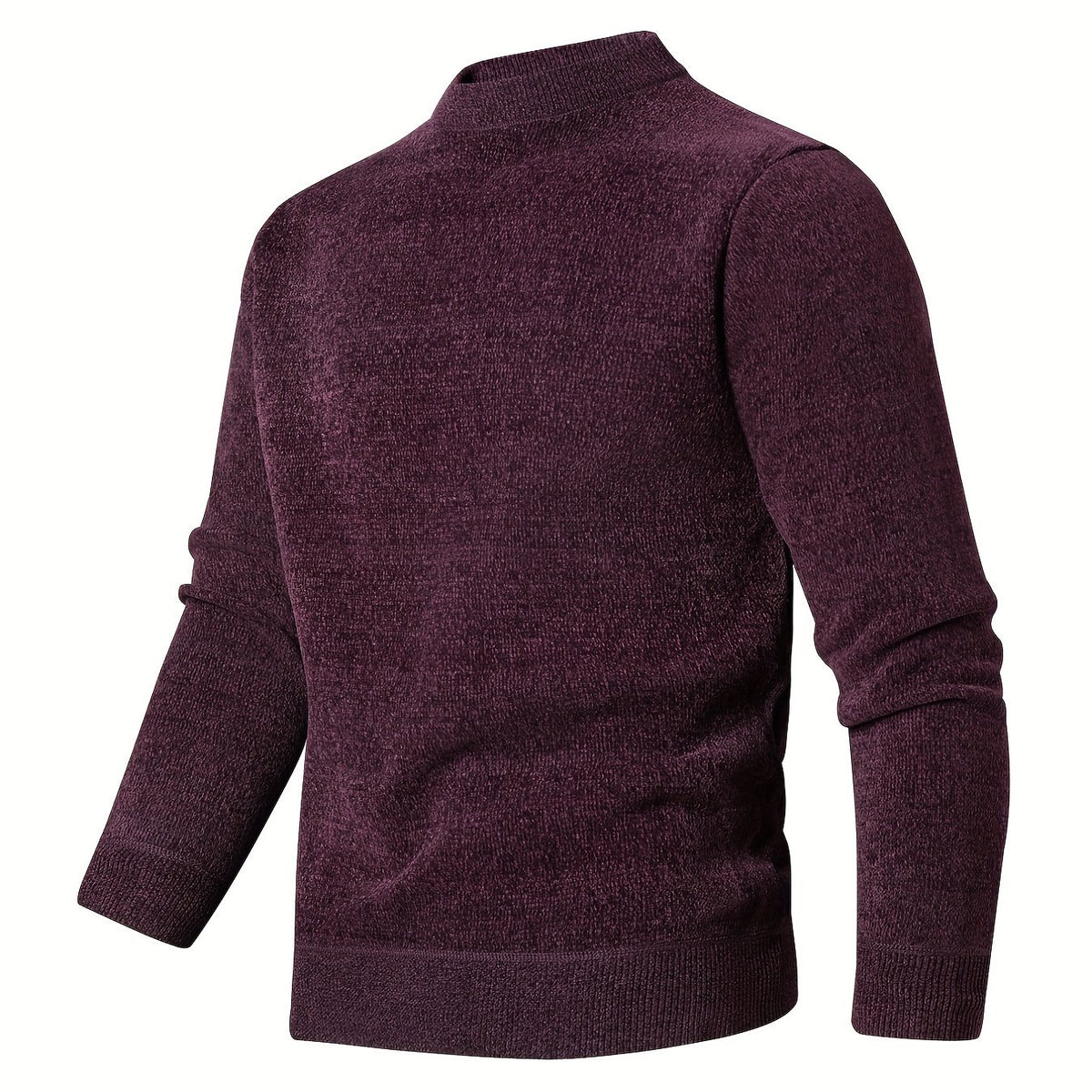 Knitted Stand Collar Sweater Men's Casual Warm Pullover Sweater