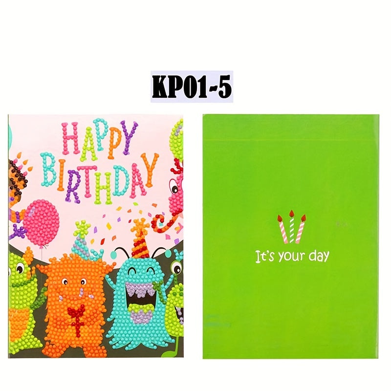 1pc 5D DIY Diamond Painting Christmas Cards Hand Drilled Diy Birthday Gift