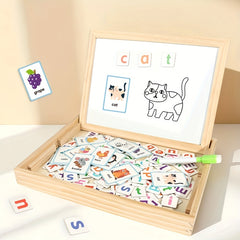 Wooden 26pcs Alphabet Building Toy Set with Animal and Fruit Cards