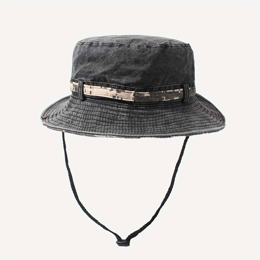 Camouflage Bucket Hat Wide Brim Sun Hat Unisex