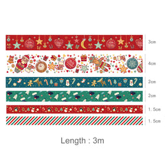 6pcs Christmas Washi Tape Set for DIY Crafts Gift Wrapping Scrapbooking