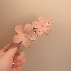 Large Flower Duck Billed Rhinestone Hair Clip