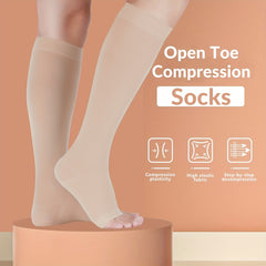 15 21mmHg Compression Open Toe Socks Varicose Veins Prevention